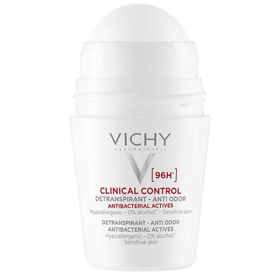 Vichy Clinical Control, antiperspirant roll-on pentru femei, protecție 96 ore, 50 ml