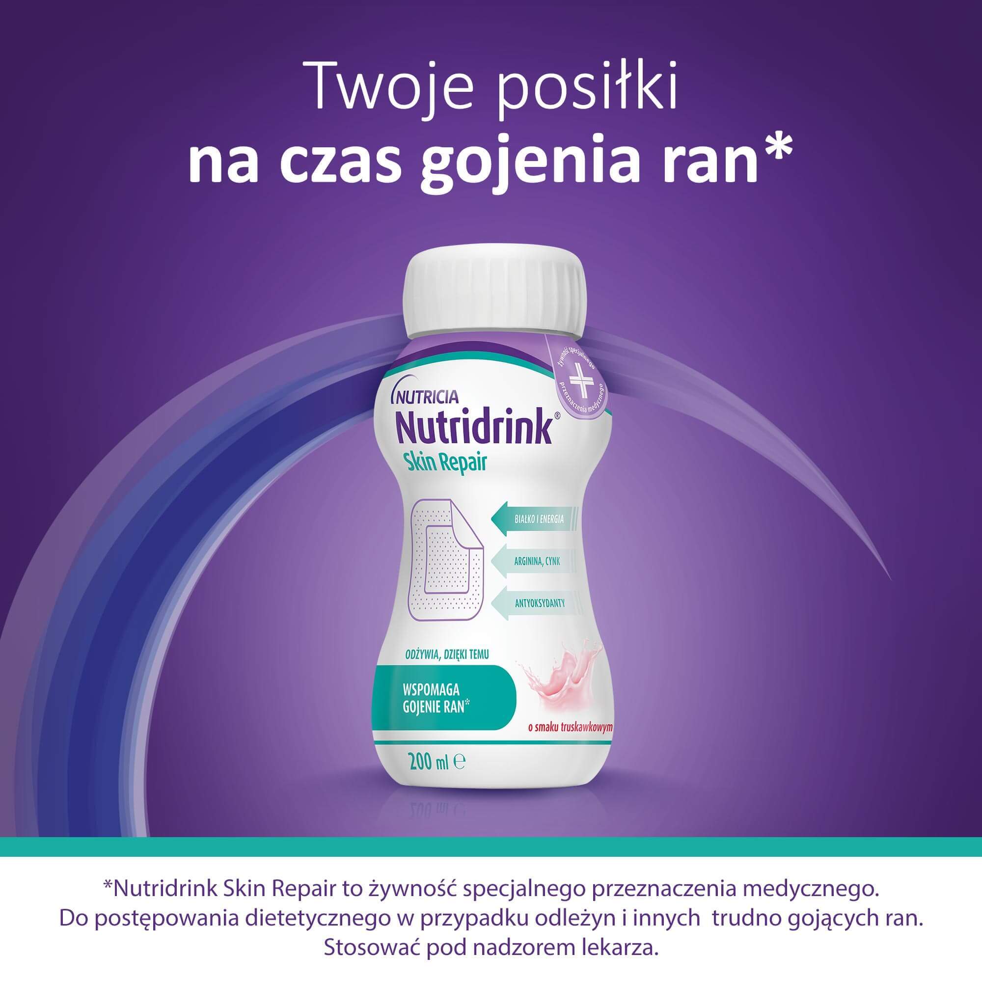 Nutridrink Skin Repair, aromă de căpșuni, 4 x 200 ml