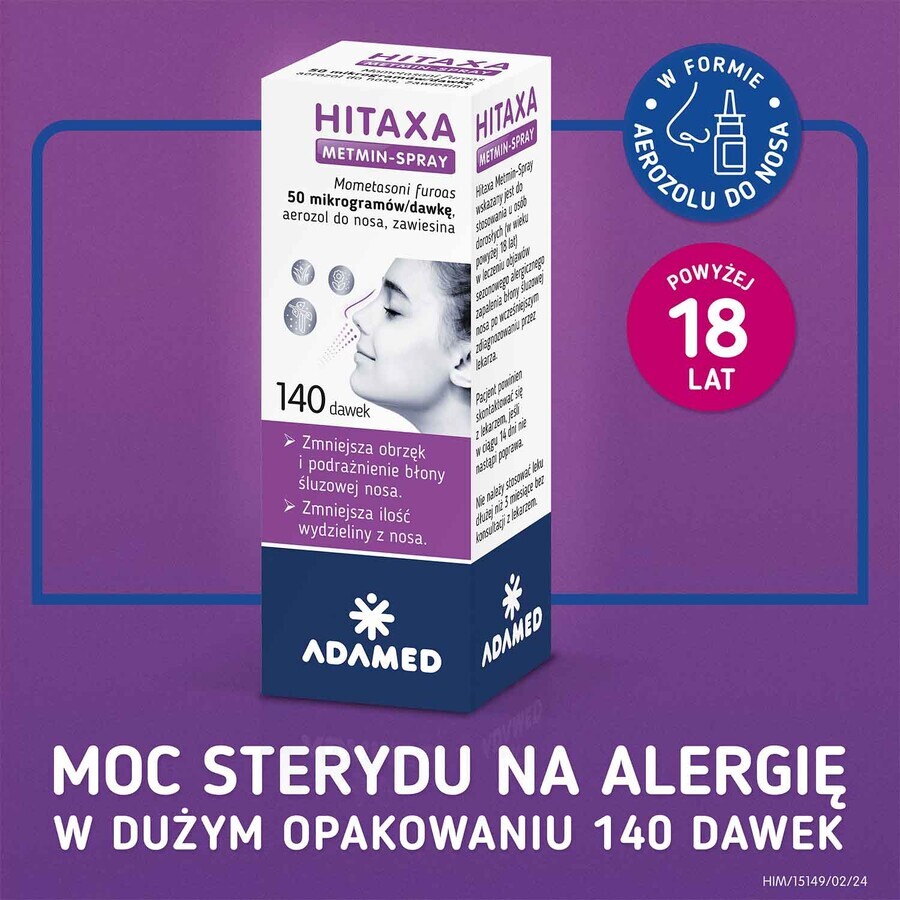 Hitaxa Metmin-Spray 50 µg/doză, spray nazal, suspensie, 140 doze