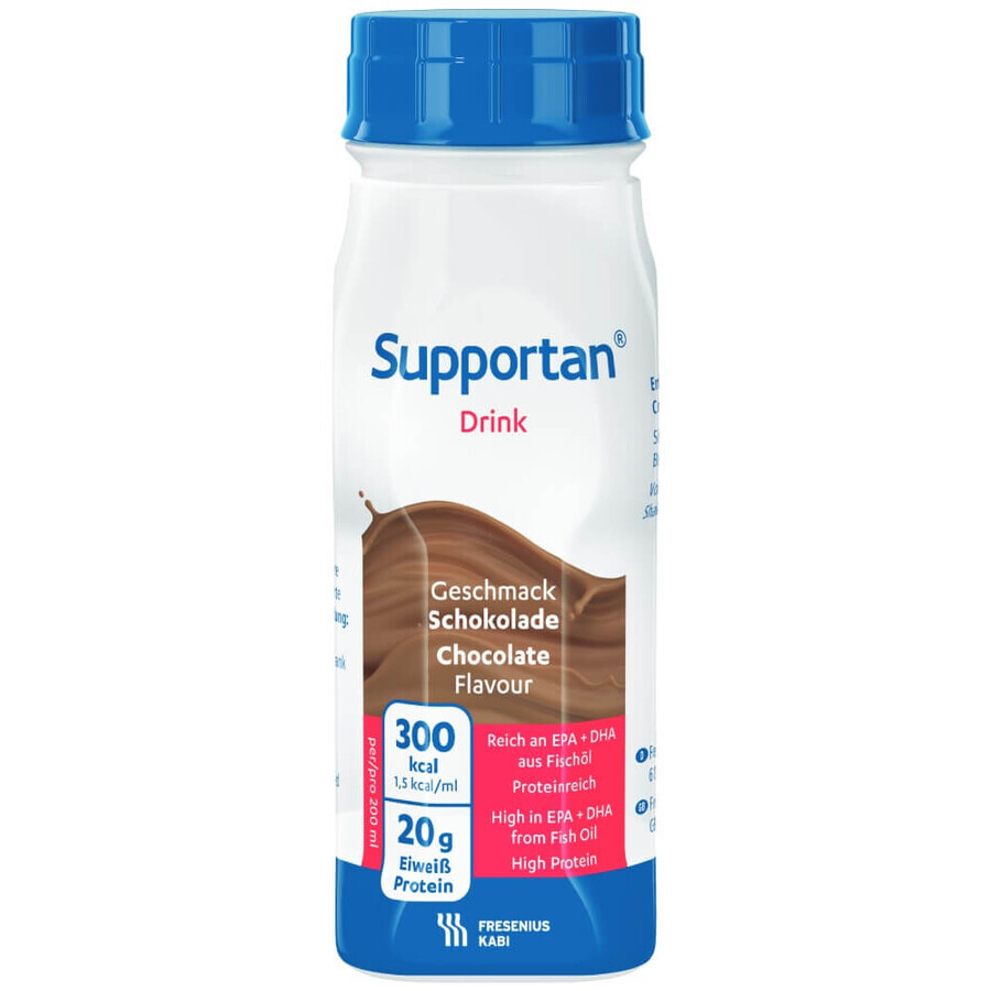 Supportan băutură nutritivă cu aromă de ciocolată, 4 x 200 ml, Fresenius Kabi