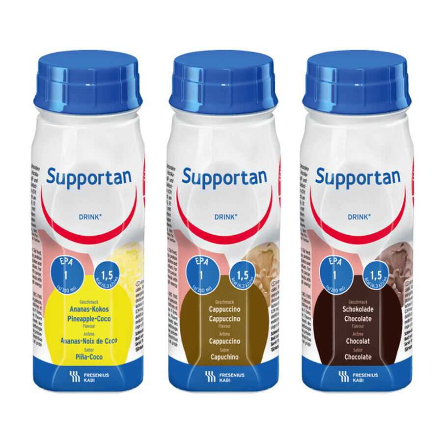 Supportan băutură nutritivă cu aromă de ciocolată, 4 x 200 ml, Fresenius Kabi