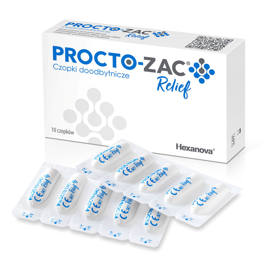 Procto-Zac Relief, supozitoare rectale, 10 bucăți