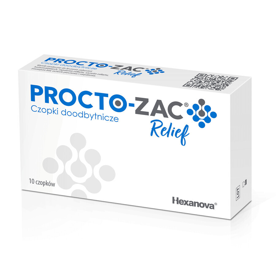 Procto-Zac Relief, supozitoare rectale, 10 bucăți