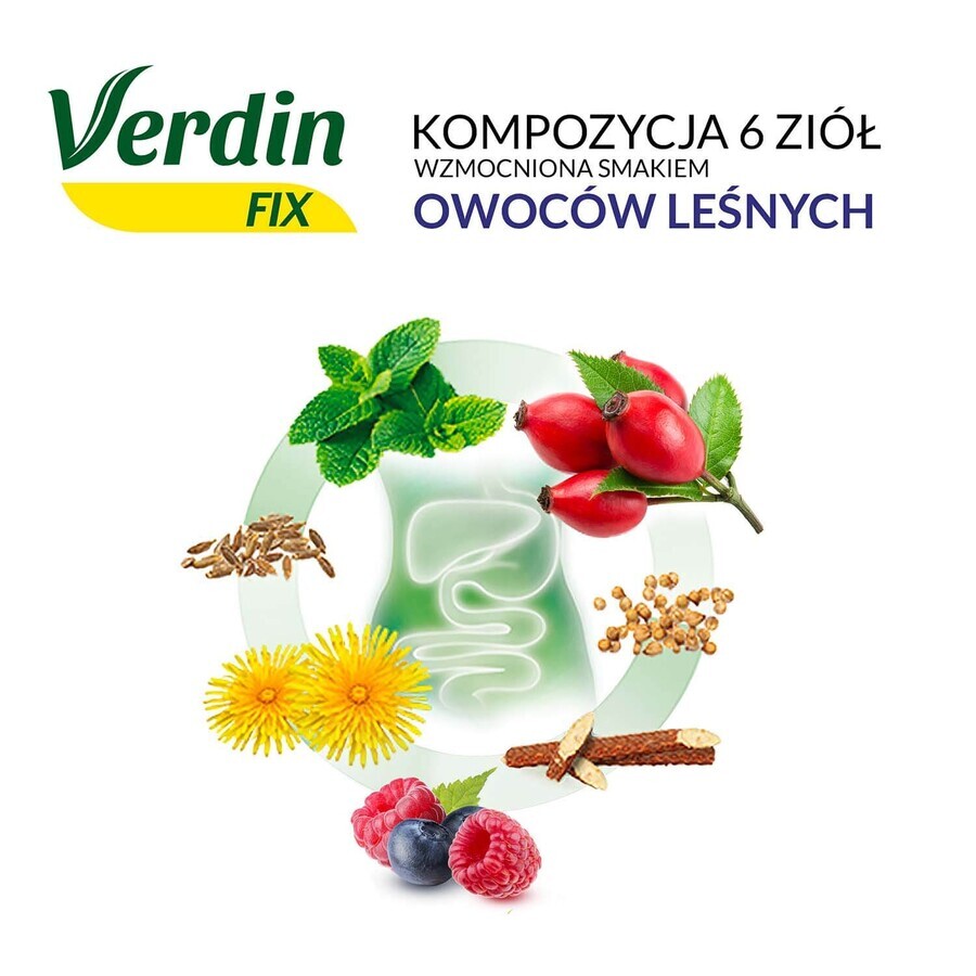 Verdin Fix cu fructe de pădure, 20 pliculețe