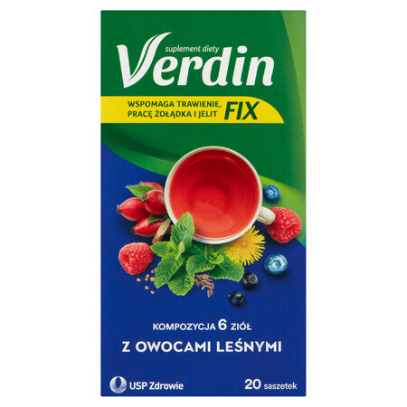 Verdin Fix cu fructe de pădure, 20 pliculețe