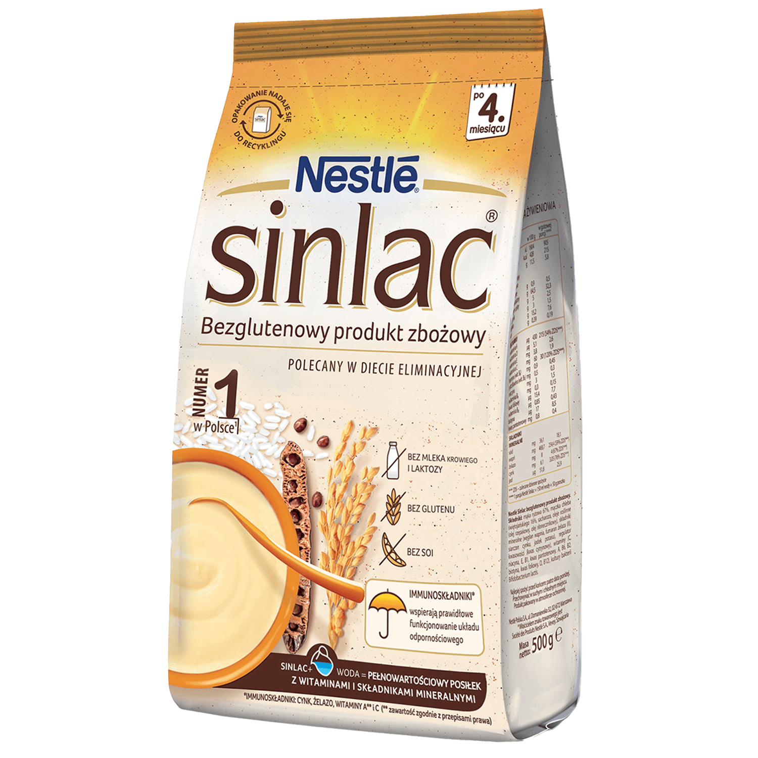 Nestle Sinlac, produs din cereale fără gluten, după 4 luni, 500 g