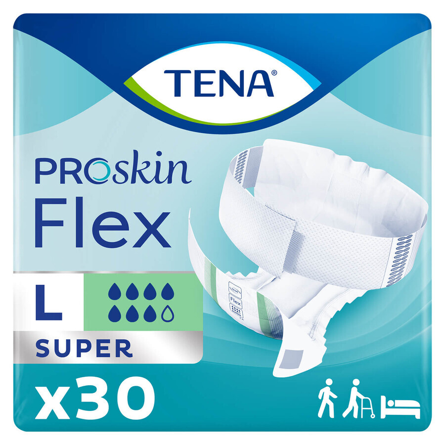 Tena Flex ProSkin, pantalones pañales, talla L, 83-120 cm, Super, 30 piezas