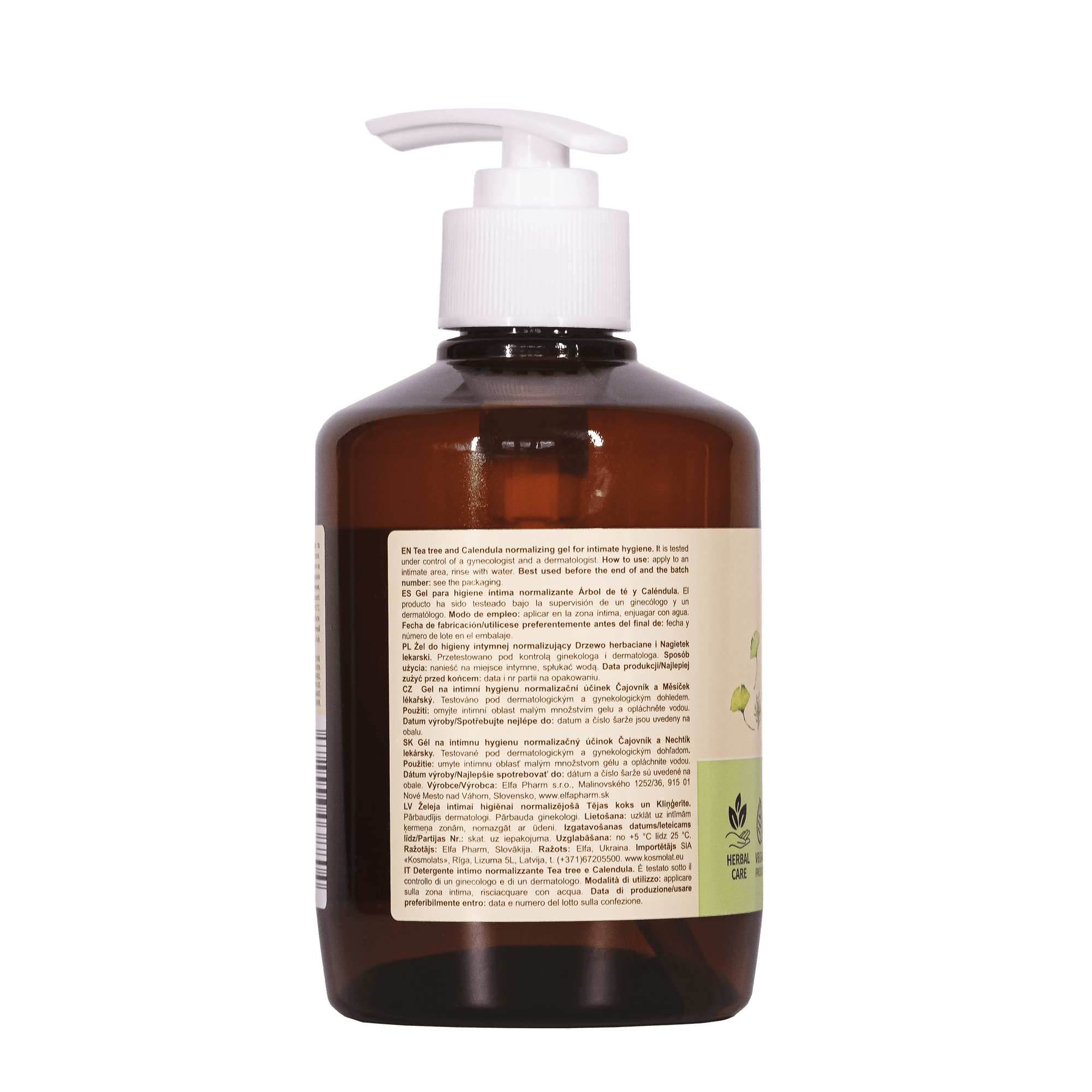 Green Pharmacy, gel de igienă intimă normalizant, arbore de ceai, calendula, 370 ml