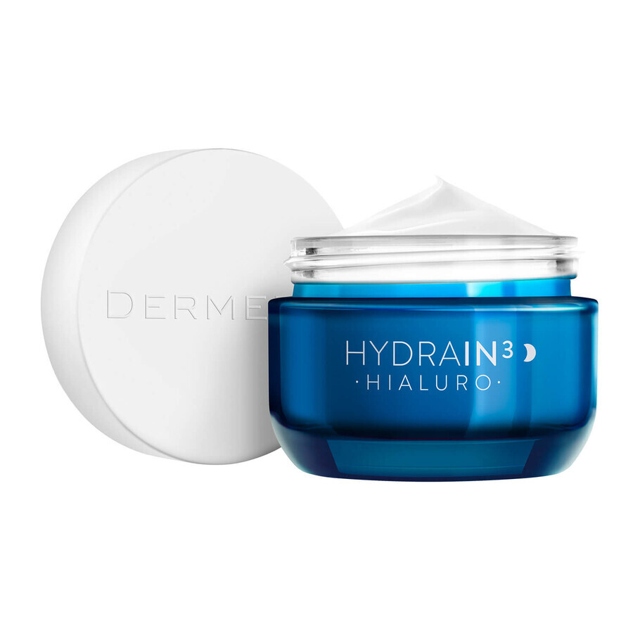 Kit Dermedic Hydrain 3 Hialuro, cremă de noapte, 50 ml + gel cremos de spălare a feței, 25 ml + cremă de ochi, 7 ml