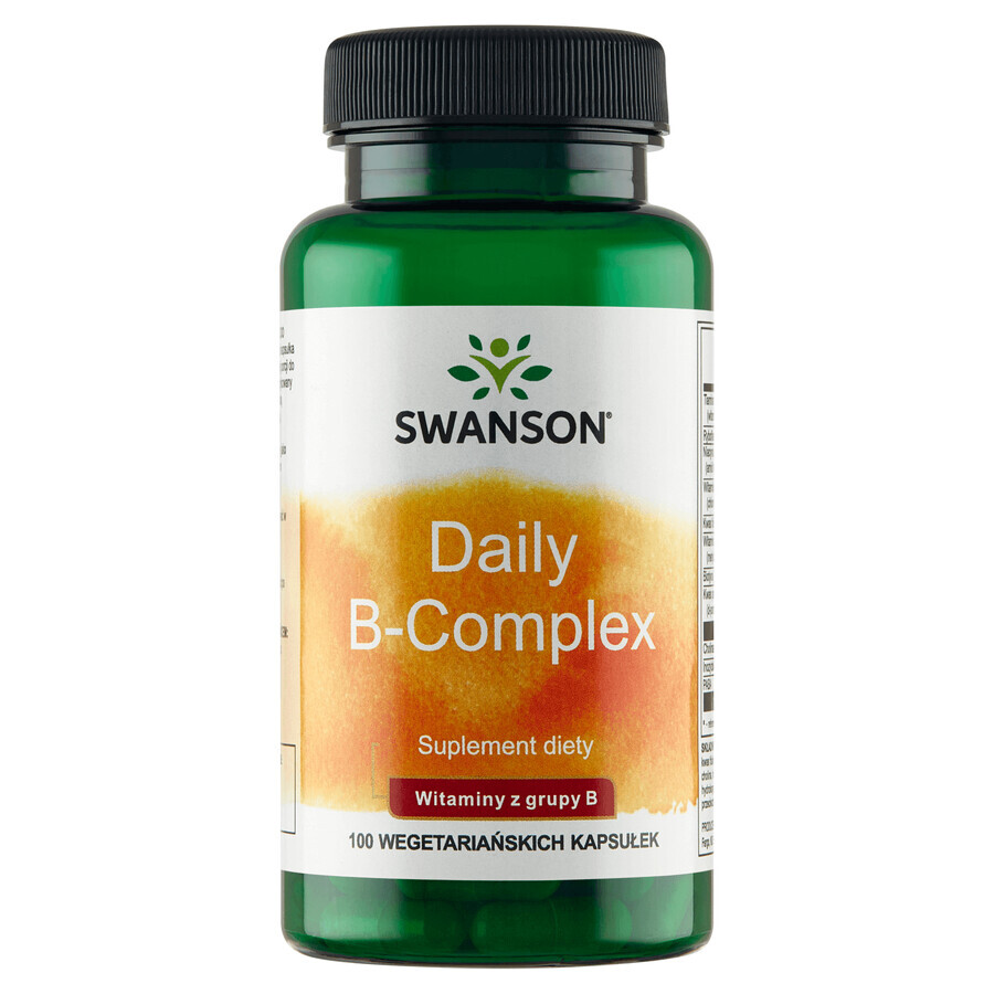 Swanson Daily B-Complex, vitaminas B, 100 cápsulas vegetales