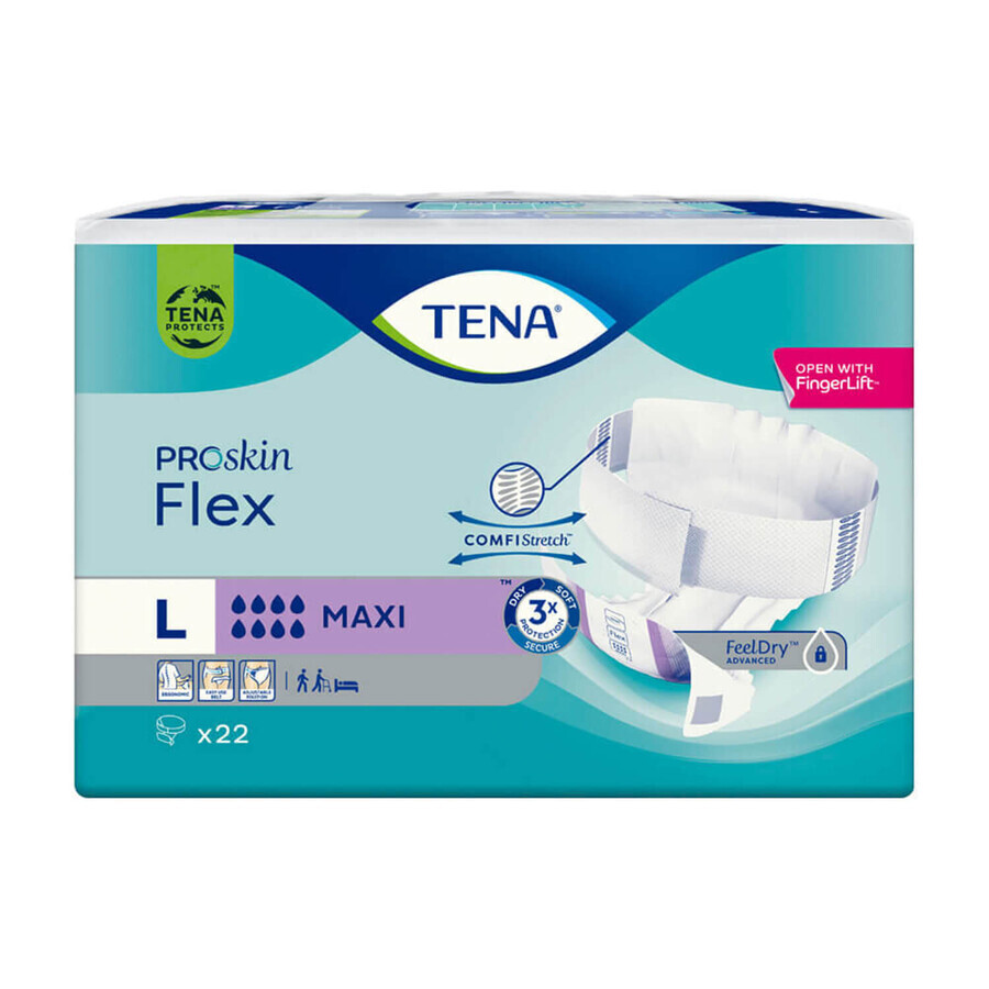 Tena Flex ProSkin, scutece, mărimea L, 83-120 cm, Maxi, 22 buc