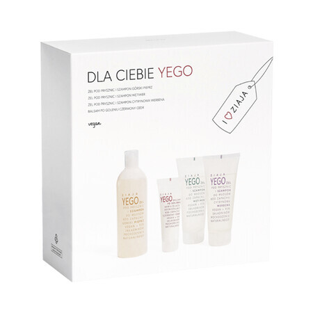 Set Ziaja Yego, gel de ducha y champú, 400 ml + gel de ducha y champú, 2 x 200 ml + bálsamo aftershave, 80 ml FECHA CORTA