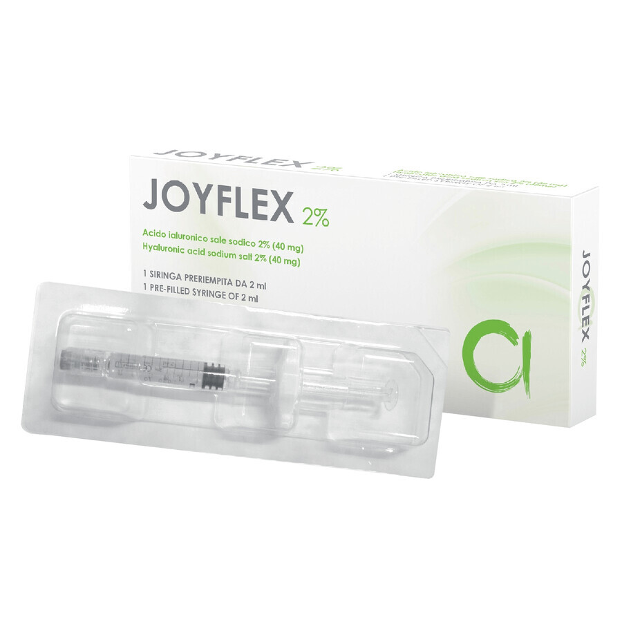 Joyflex 2%, solution stérile de hyaluronate de sodium, seringue de 2 ml x 1 ampoule