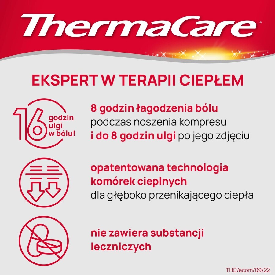 ThermaCare, comprese încălzitoare pentru spate și șolduri, 4 bucăți