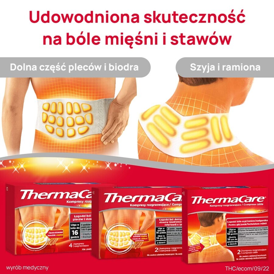 ThermaCare, comprese încălzitoare pentru spate și șolduri, 4 bucăți