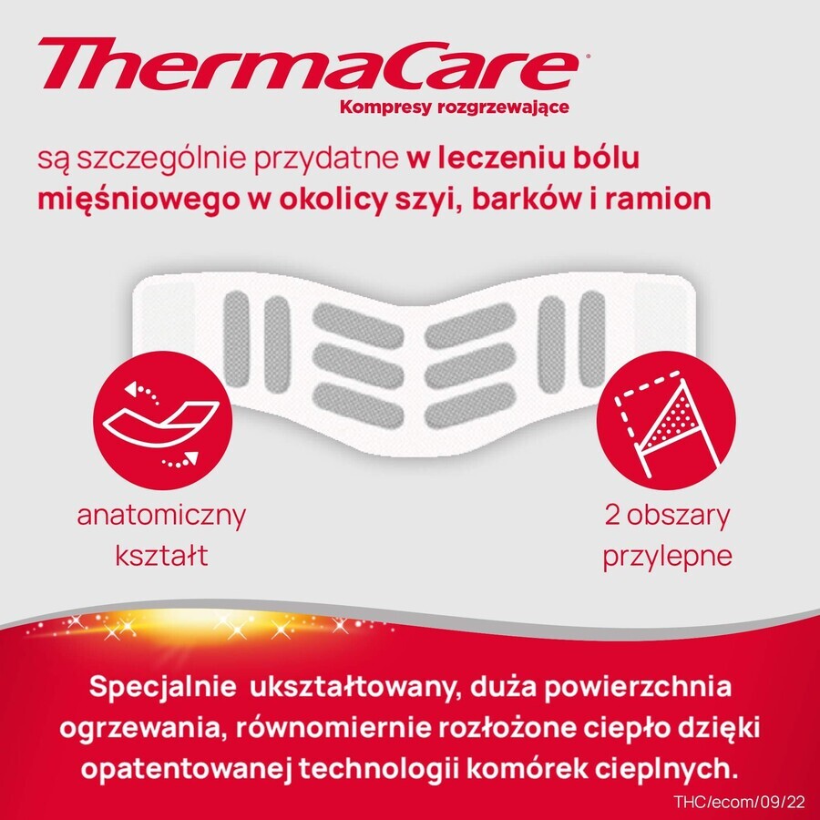 ThermaCare, comprese încălzitoare pentru gât, umeri, încheieturi, 2 bucăți