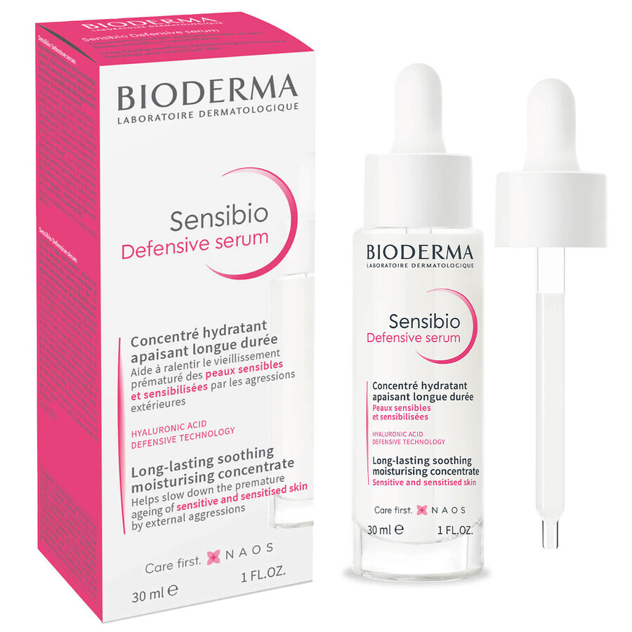 Bioderma Sensibio Defensive, ser hidratant facial calmant, piele sensibilă, 30 ml