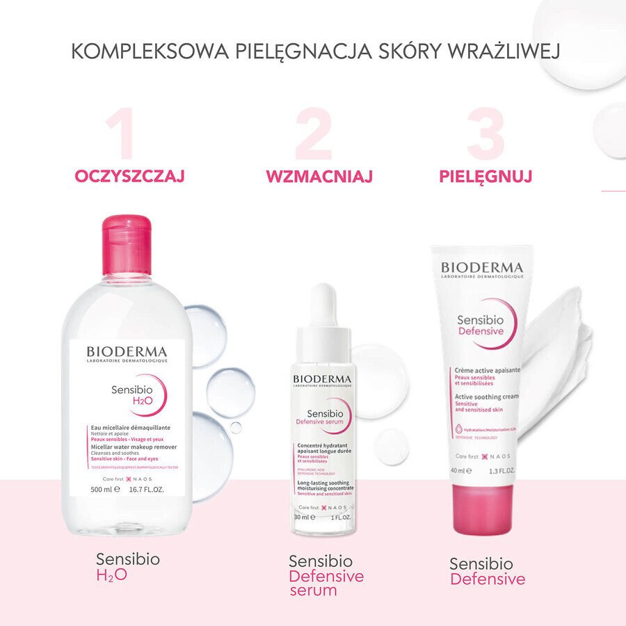 Bioderma Sensibio Defensive, ser hidratant facial calmant, piele sensibilă, 30 ml