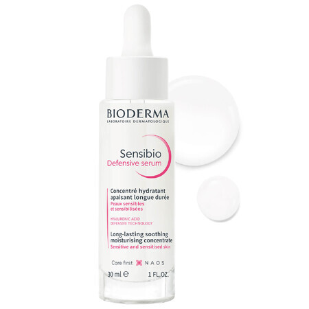 Bioderma Sensibio Defensive, ser hidratant facial calmant, piele sensibilă, 30 ml