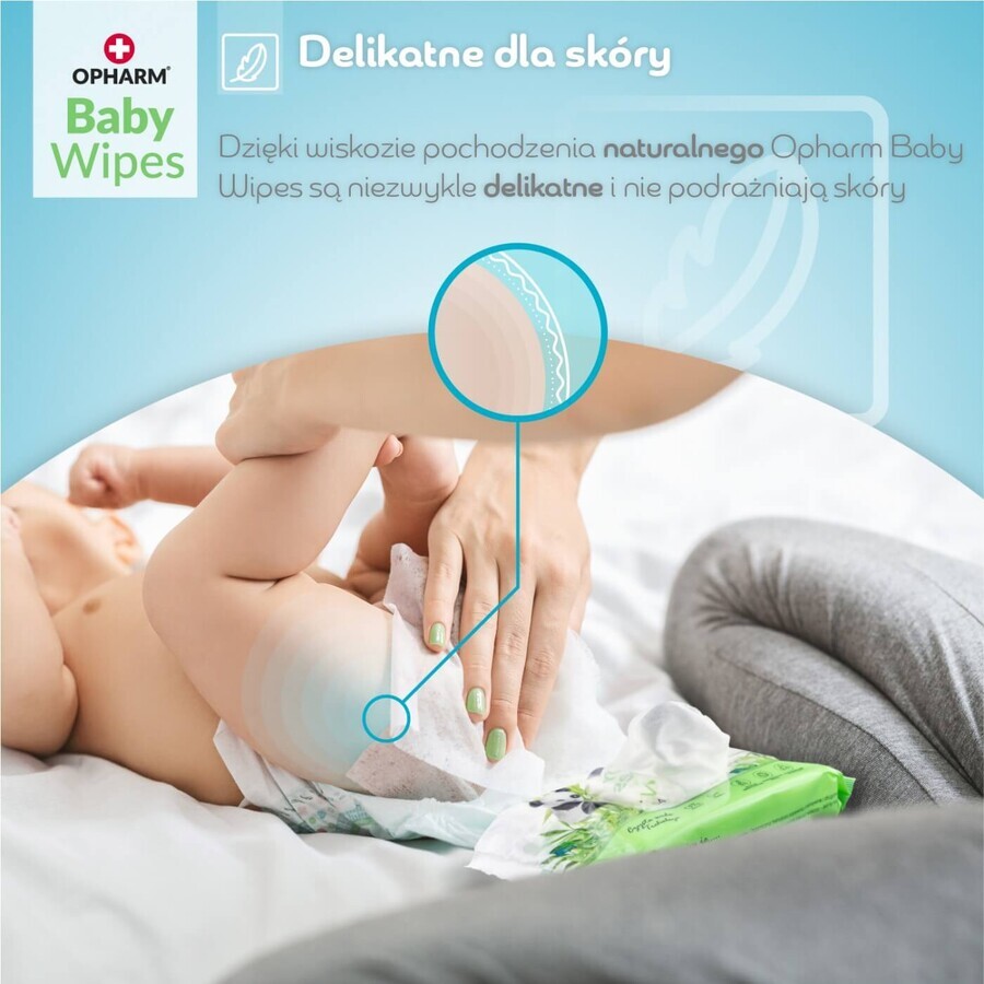 Opharm Baby Wipes, șervețele umede, 99% apă, 64 bucăți