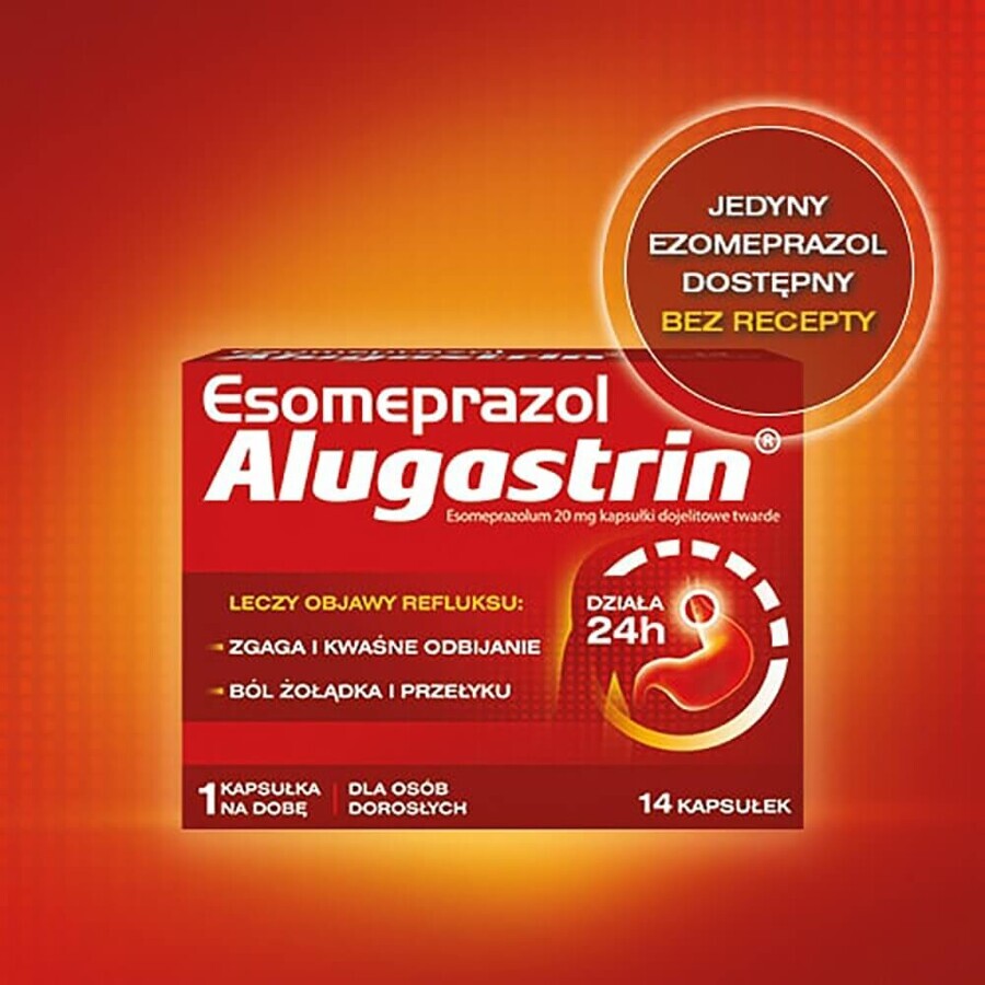 Esomeprazol Alugastrin 20 mg, 14 capsule gastrorezistente