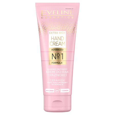 Eveline Cosmetics Extra Rich, cremă profund hrănitoare pentru mâini și unghii, 75 ml