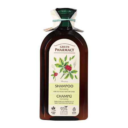 Green Pharmacy, șampon pentru păr gras la bază și păr uscat la vârfuri, ginseng, 350 ml