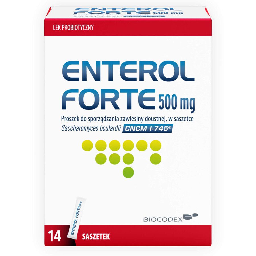 Enterol Forte 500 mg, 14 sobres