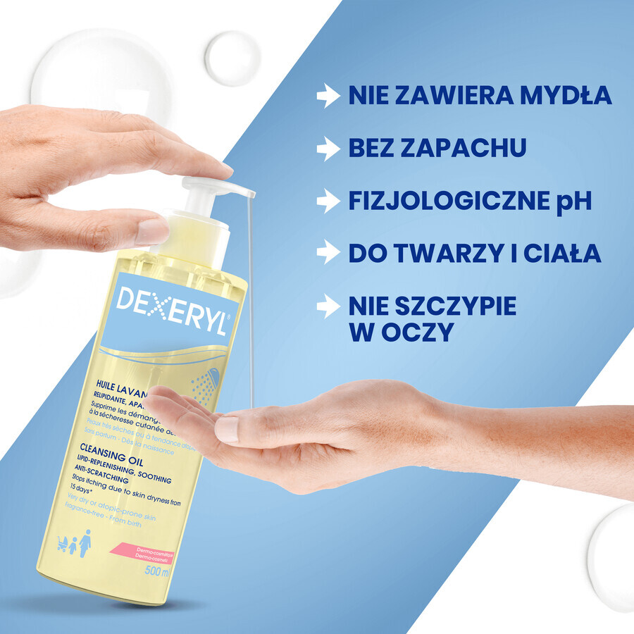 Dexeryl, ulei de spălare corporală, 500 ml