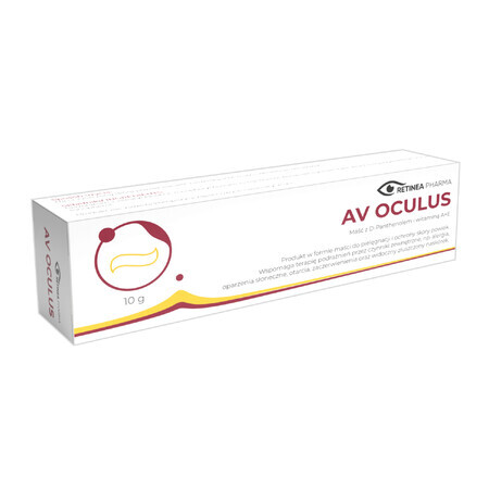 Av Oculus, pommade au D-panthénol et à la vitamine A + E pour le soin et la protection de la peau des paupières, 10 g