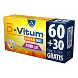 D-Vitum Forte Max 4000 UI, 60 capsule + 30 capsule gratuite