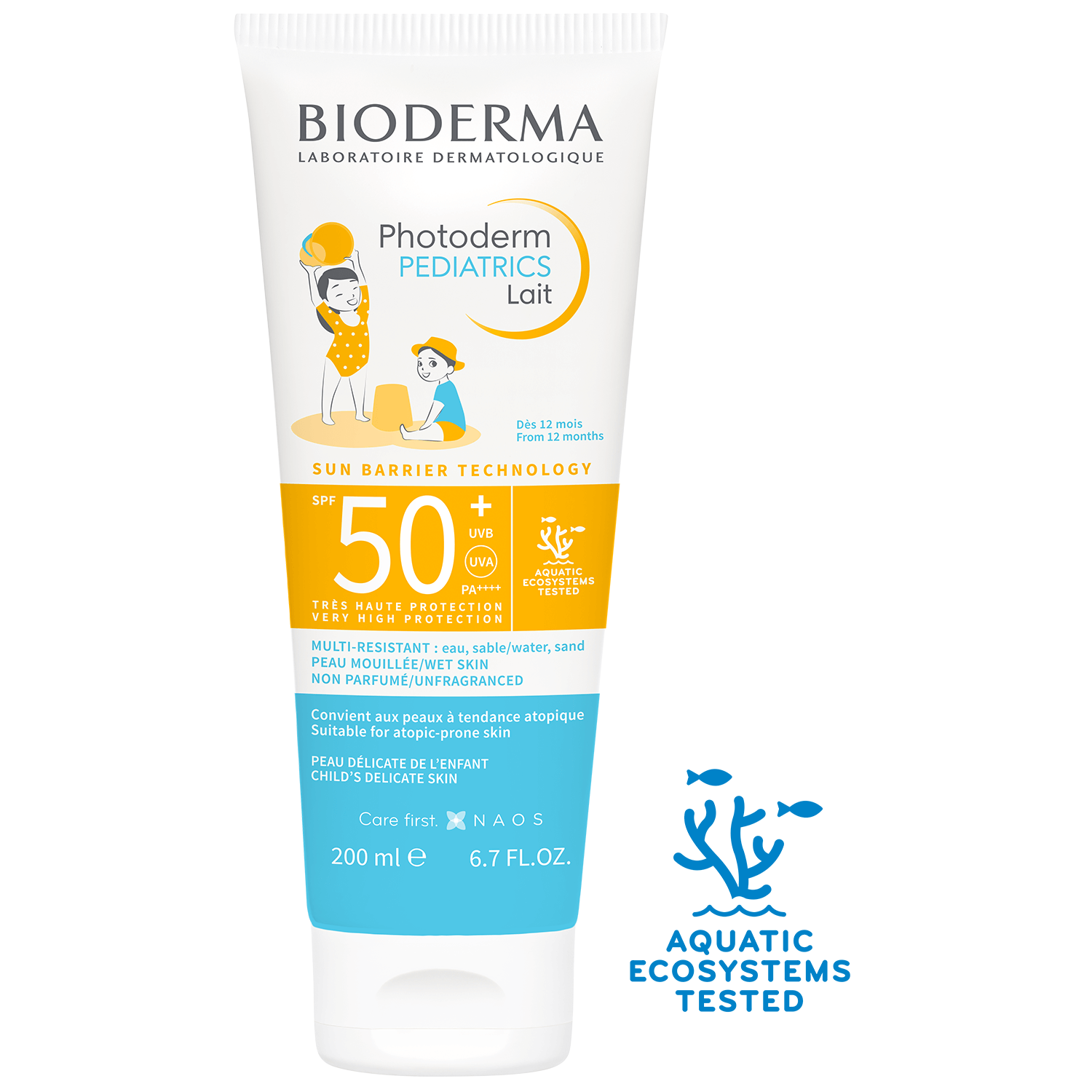 Bioderma Photoderm Pediatrics, lapte protector pentru copii, SPF 50+, de la 1 an, 200 ml