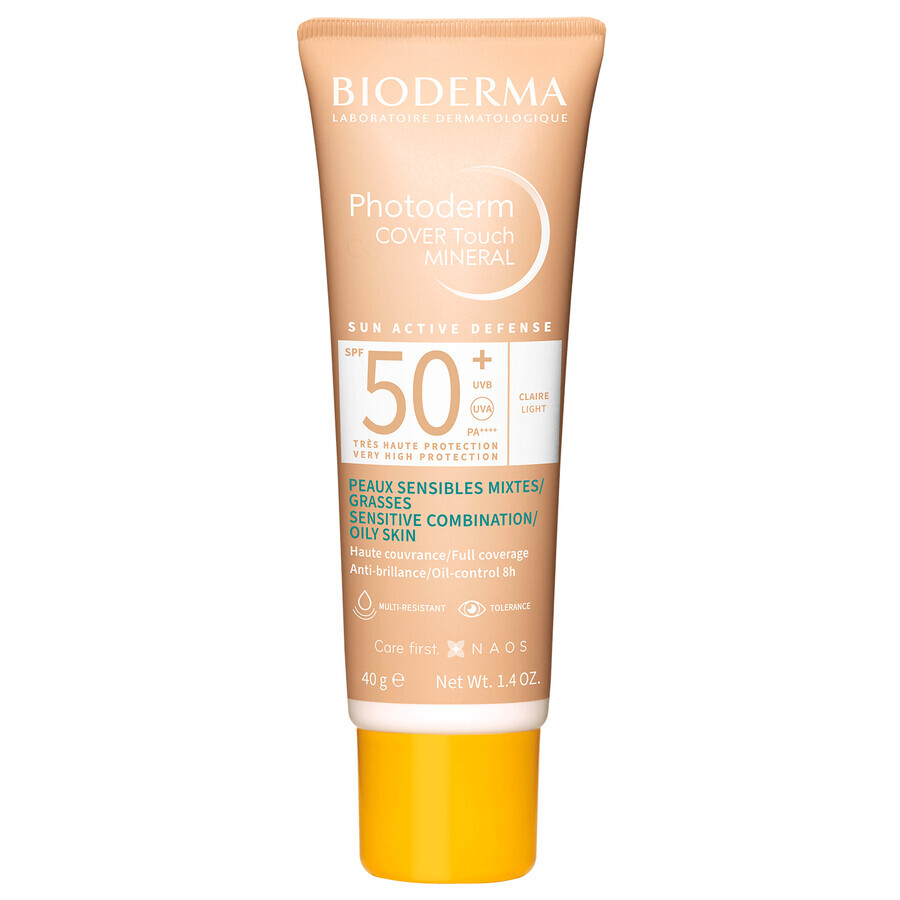 Bioderma Photoderm Cover Touch Mineral, fluide minéral opaque, léger, SPF 50+, 40 g