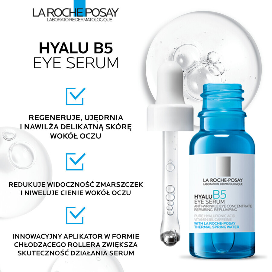 La Roche-Posay Hyalu B5, siero occhi antirughe, 15 ml