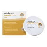 Sesderma Screenses Color, cremă compactă de blocare a feței, SPF50, ușoară, 10 g