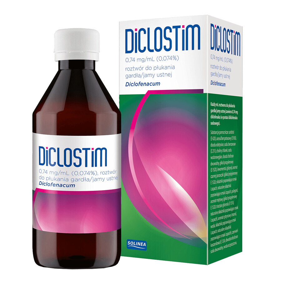 Diclostim 0,74 mg/ml, soluție de clătire bucală, 150 ml