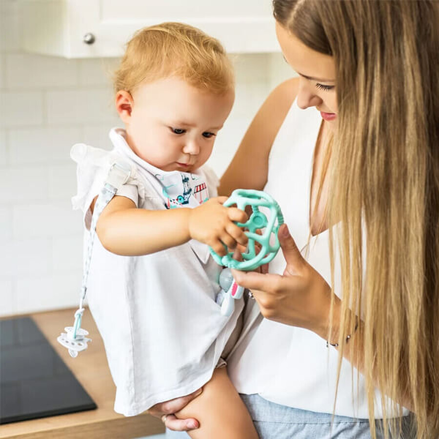 BabyOno Ortho, Silikon-Beißring, türkis, ab Geburt, 1 Stück