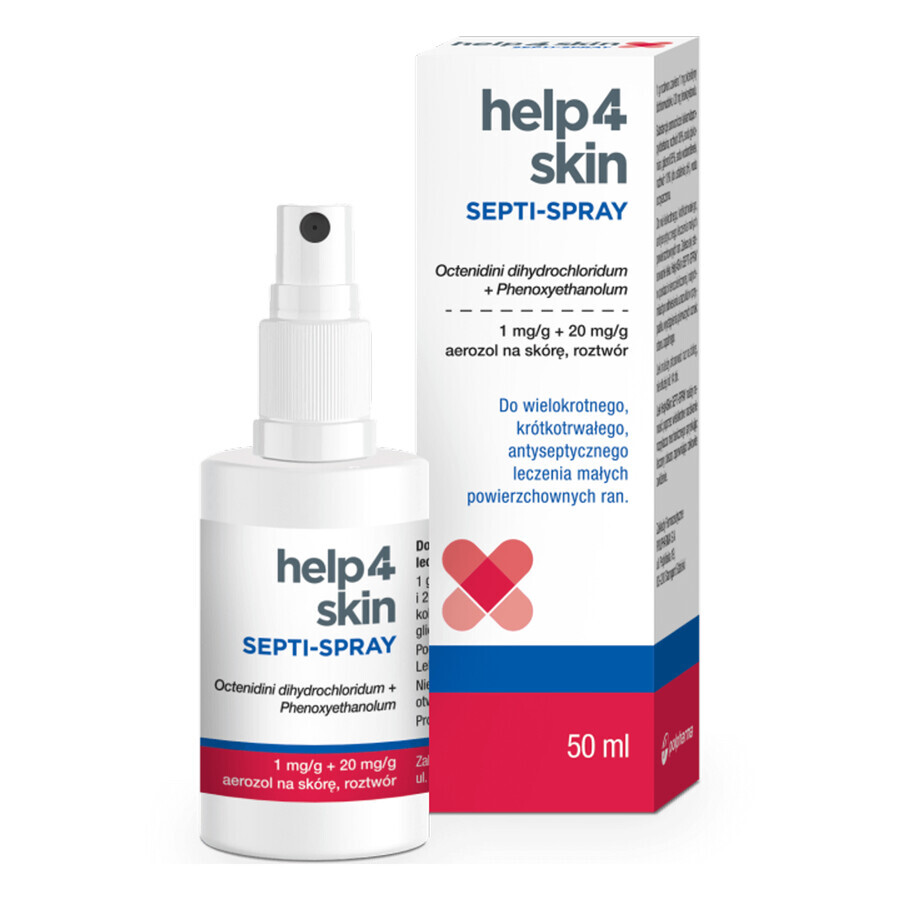 Help4Skin Septi-Spray 1 mg + 20 mg/g, spray pentru piele, 50 ml