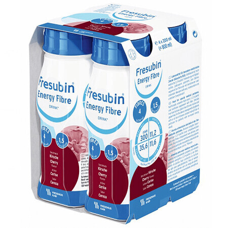 Fresubin Energy Fibre Drink, preparat nutritiv, aromă de cireșe, 4 x 200 ml