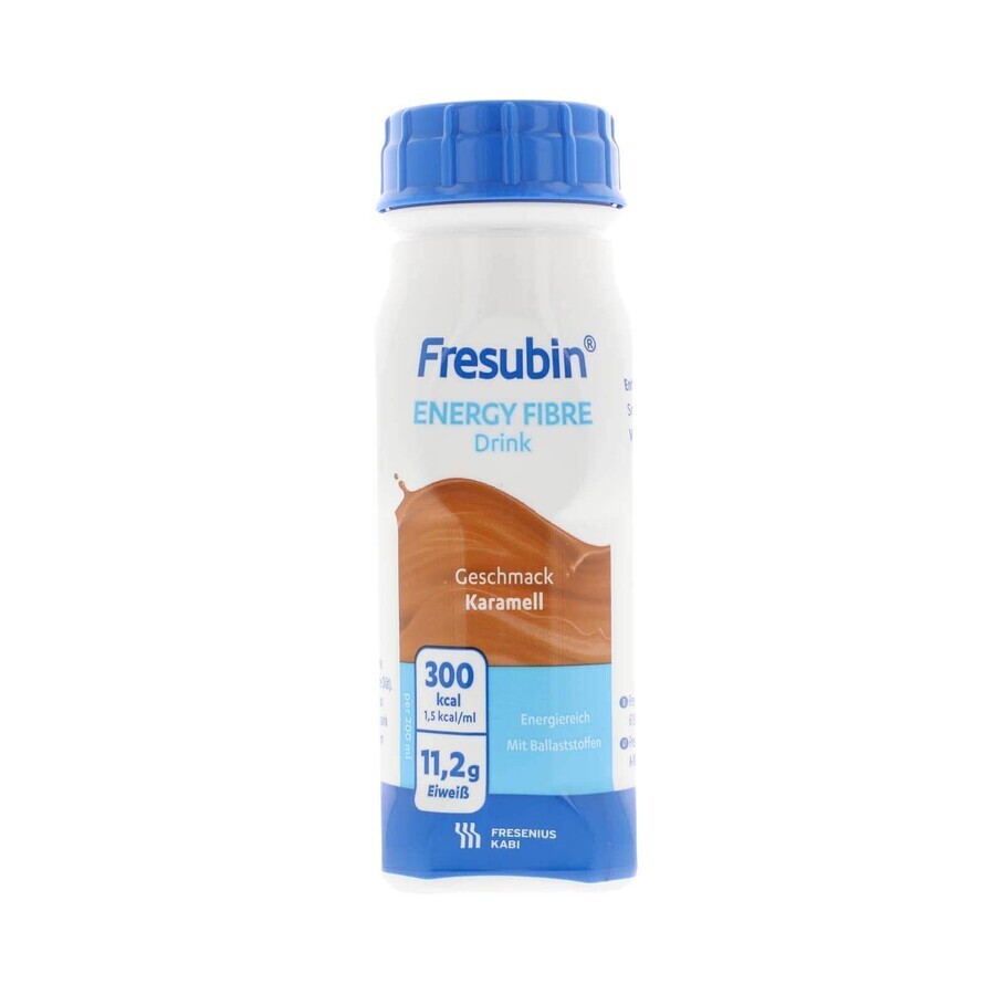 Fresubin Energy Fibre băutură energizantă cu aromă de caramel, 4 x 200 ml, Fresenius Kabi