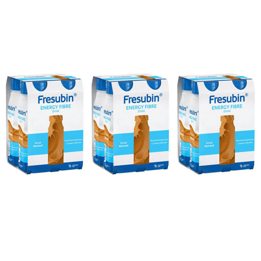 Fresubin Energy Fibre băutură energizantă cu aromă de caramel, 4 x 200 ml, Fresenius Kabi