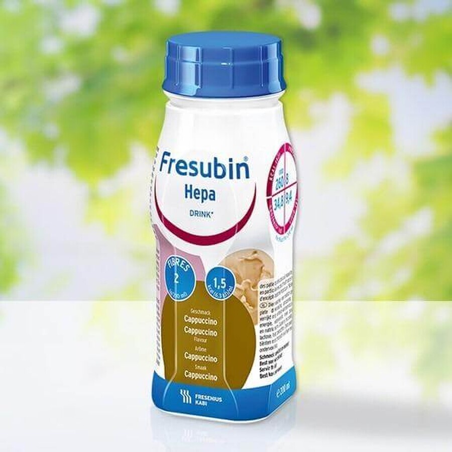 Fresubin Hepa băutură nutritivă cu aromă de cappuccino, 4 x 200 ml, Fresenius Kabi