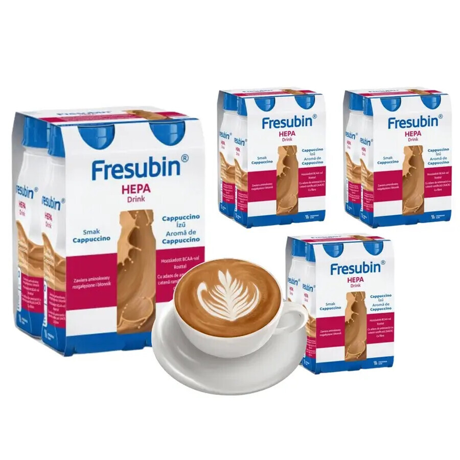 Fresubin Hepa băutură nutritivă cu aromă de cappuccino, 4 x 200 ml, Fresenius Kabi