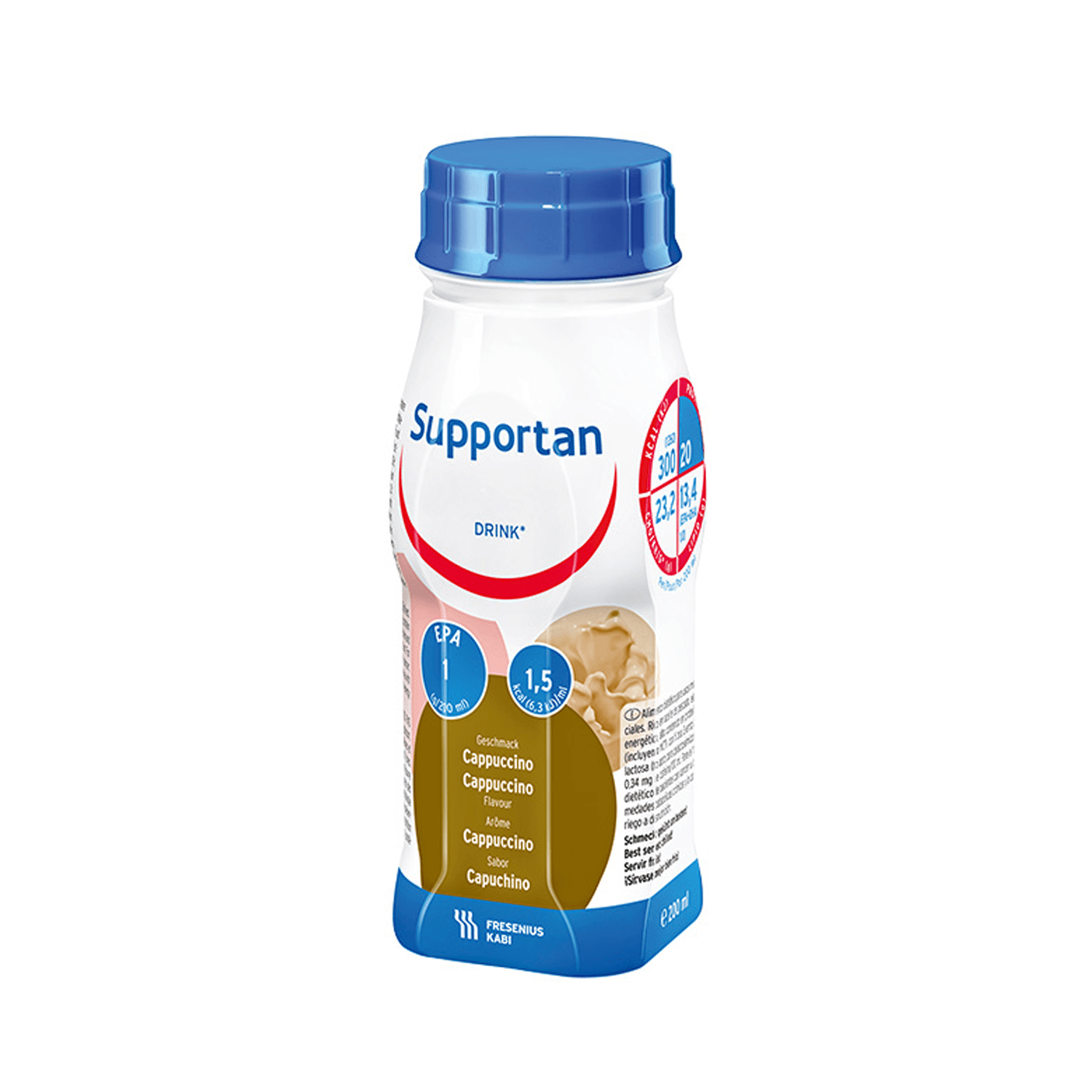 Supportan Drink, preparat nutritiv, aromă cappuccino, 4 x 200 ml