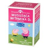 Peppa Pig Vitamina D3 efervescentă, de la 3 ani, aromă de ananas, 60 comprimate de supt