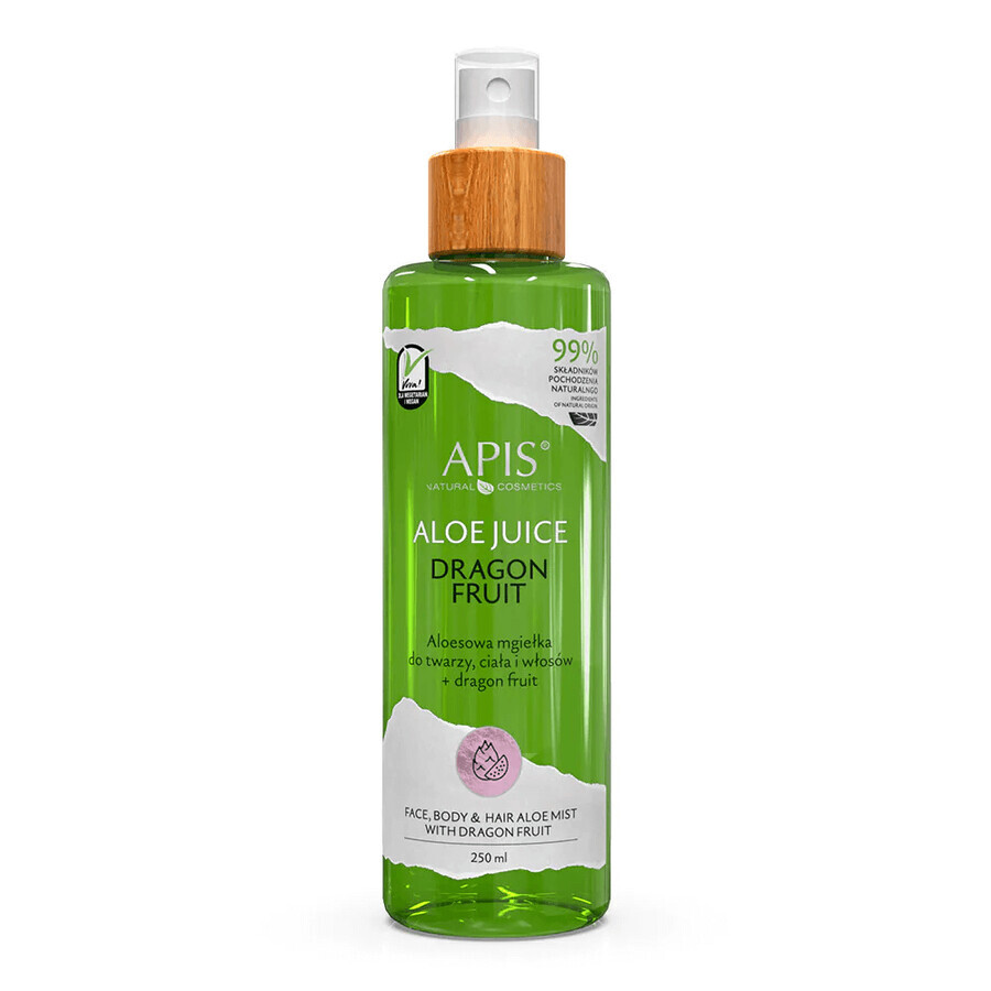 Apis Aloe Vera, aloe vera mist for face, body and hair, with dragon fruit, 250 ml