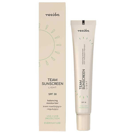 Resibo Team Sunscreen, feuchtigkeitsspendende und regulierende Creme, SPF 30, leicht, 40 ml  