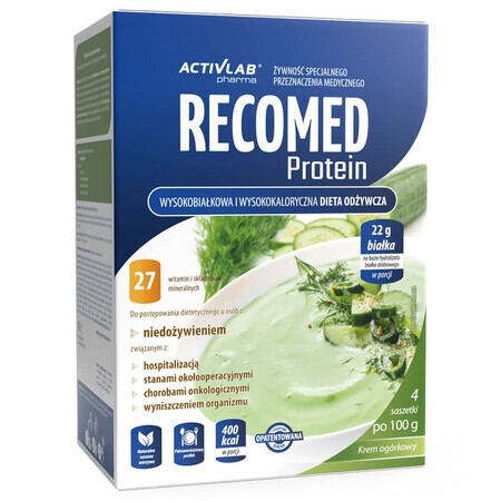 ActivLab Pharma RecoMed Protein, préparation nutritionnelle, crème de concombre, 100 g x 4 sachets