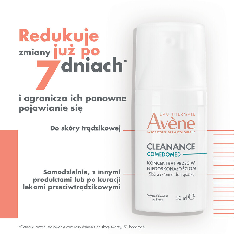 Avène Cleanance ComedoMed, concentré contre les imperfections, peaux acnéiques, 30 ml