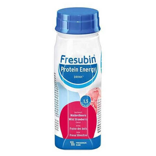 Fresubin Protein Energy cu aromă de căpșuni, 4 x 200 ml, Fresenius Kabi